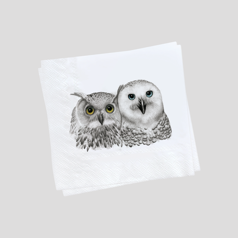 Contemplation Two owls - Napkins