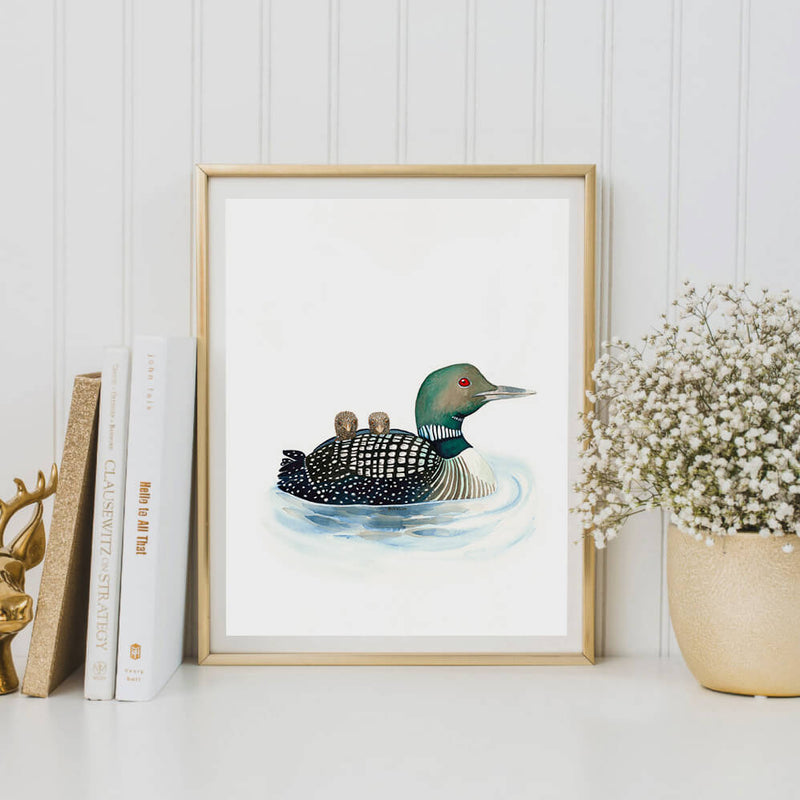 loon bird art print