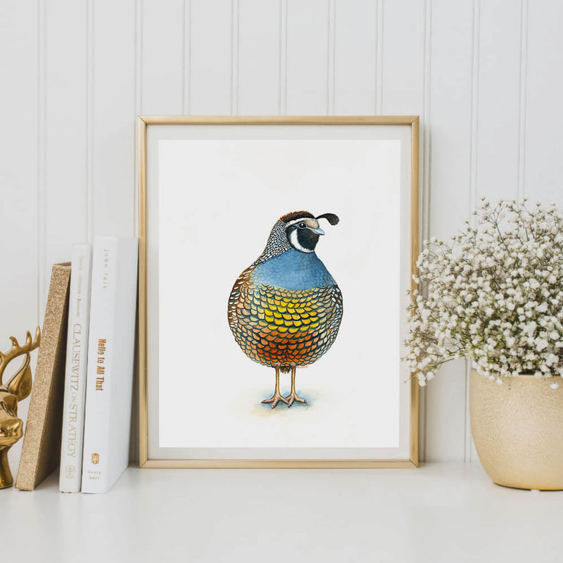 quail bird art print