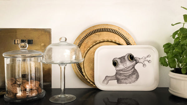 happy frog on tray