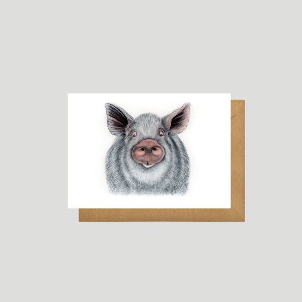 Art card - Wild Boar - Postcard - Small print- by Charlotte Nicolin