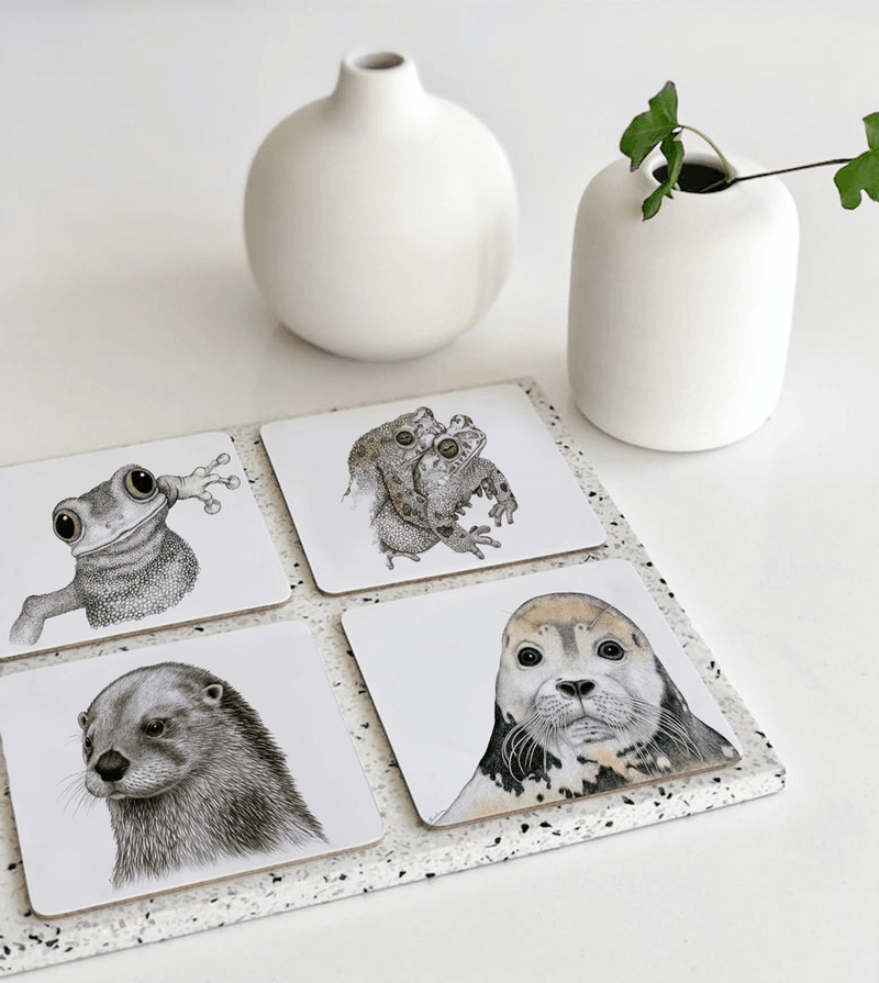 coasters with animal motif