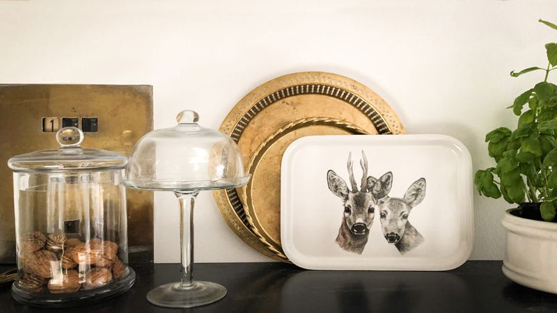 two deer on tray