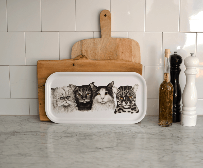 serving tray cats